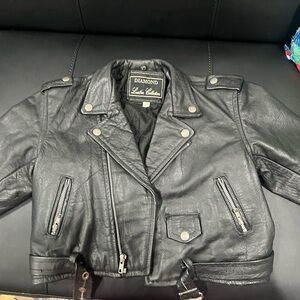Diamond Black Leather Kids' Moto Jacket